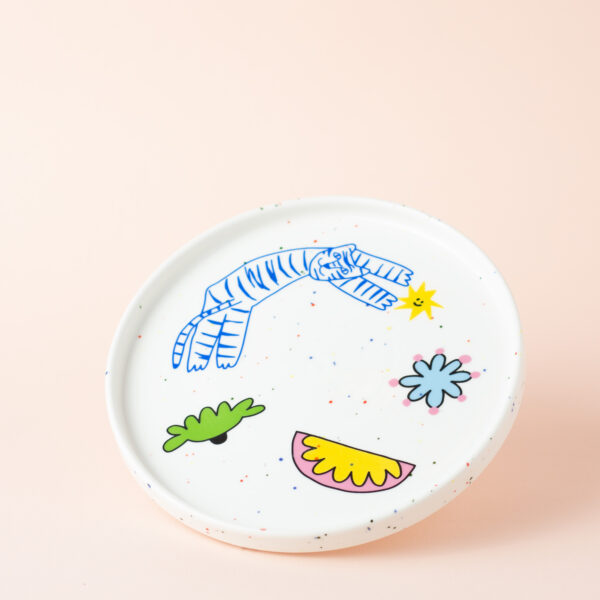 Blue tiger plate, 20 cm