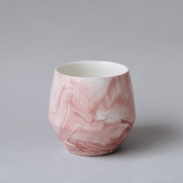 Marble cup — burgundy, 270 ml