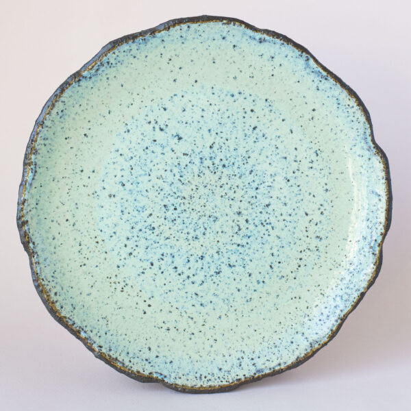 TURQUOISE CHAMOTTE PLATE, 27 CM