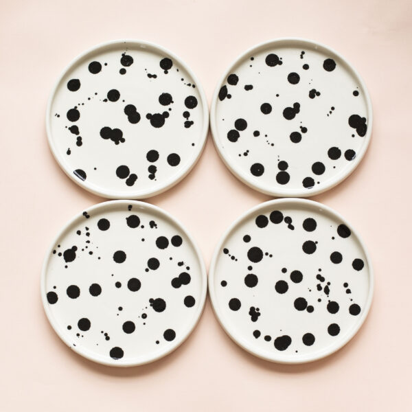 Set of 4 Dalmatian plates, 20 cm