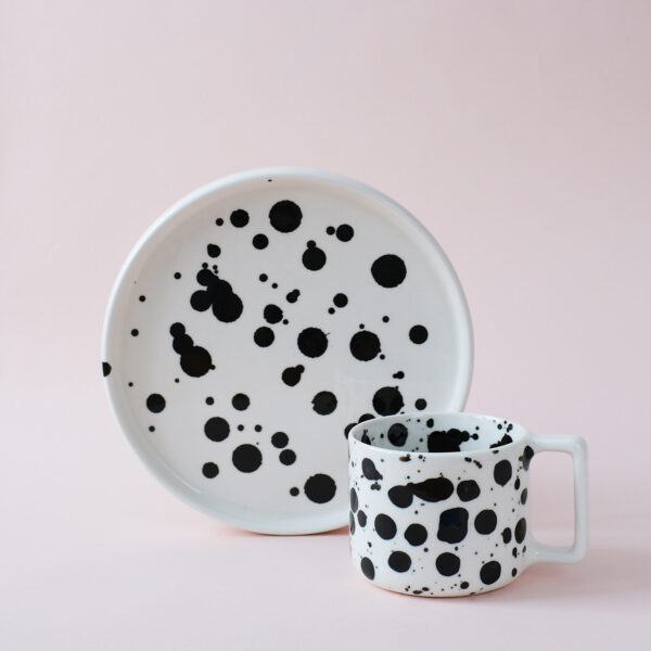 Set of 4 Dalmatian plates, 20 cm