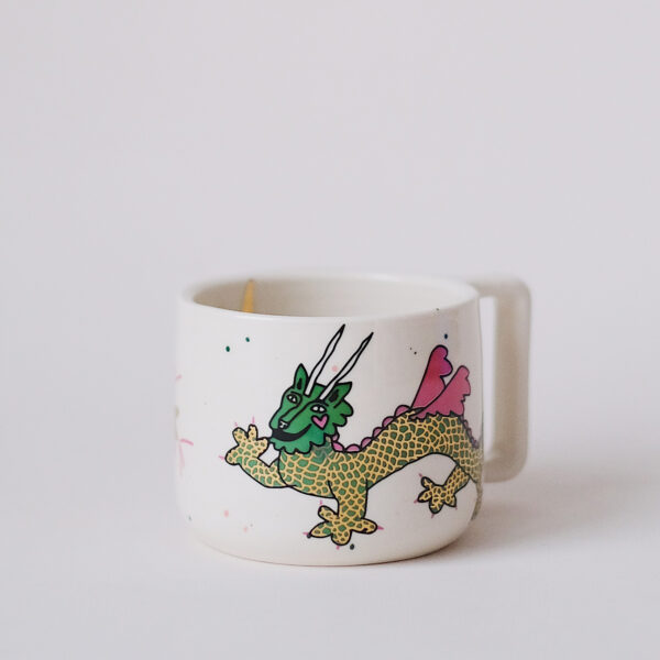 Dragon mug with gold, 350 ml