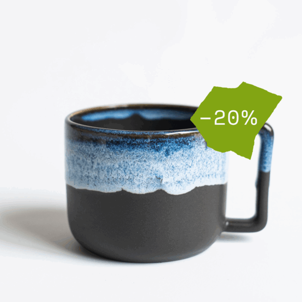 Blueberry mug, 350 ml — warped cup and/or handle
