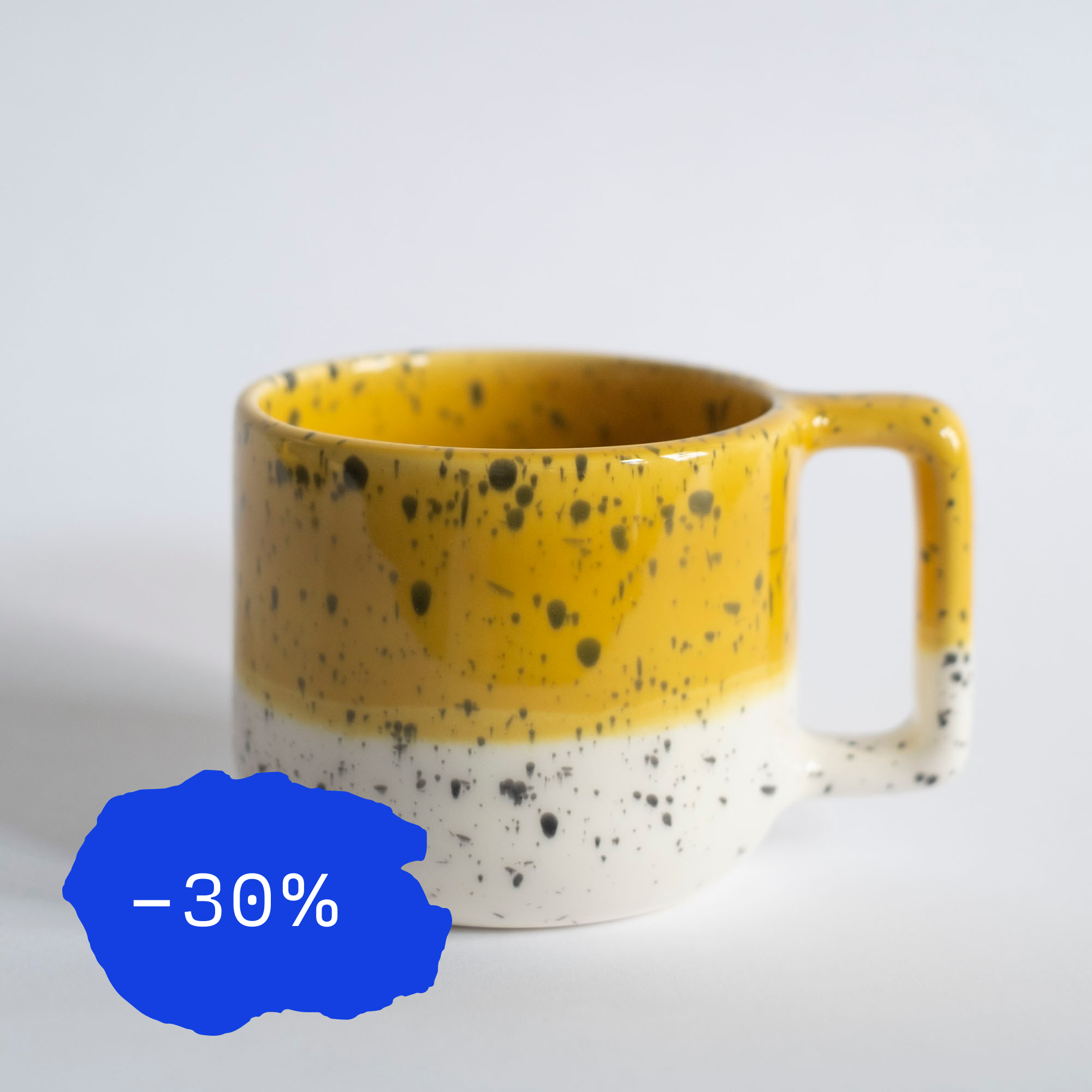 Mustard mug, 350 ml — quirky glaze